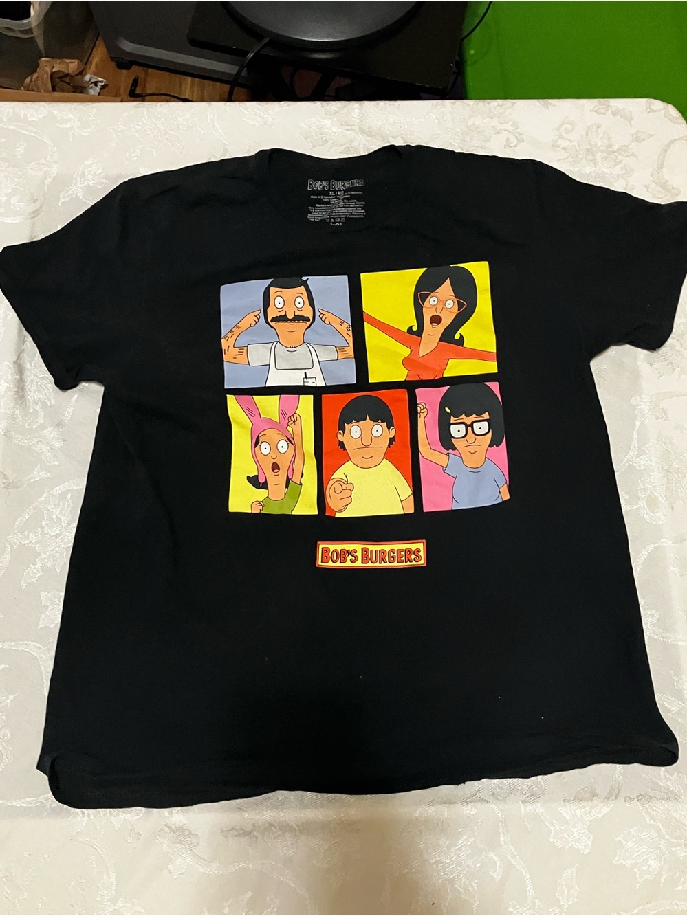 Black Graphic Tee featuring Family Portrait